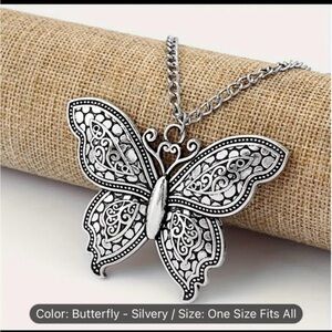 Fashion Jewelry Silver Butterfly Necklace